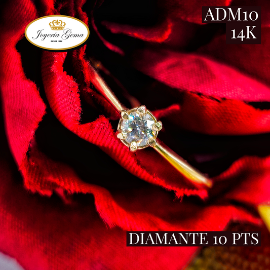 Anillo de diamante certificado. Mod ADM10