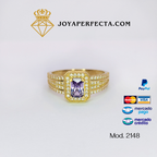 Anillo de oro. Alejandrita cuadrada. Mod 2148