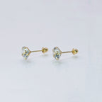 Aretes de oro. Zirconia BM104