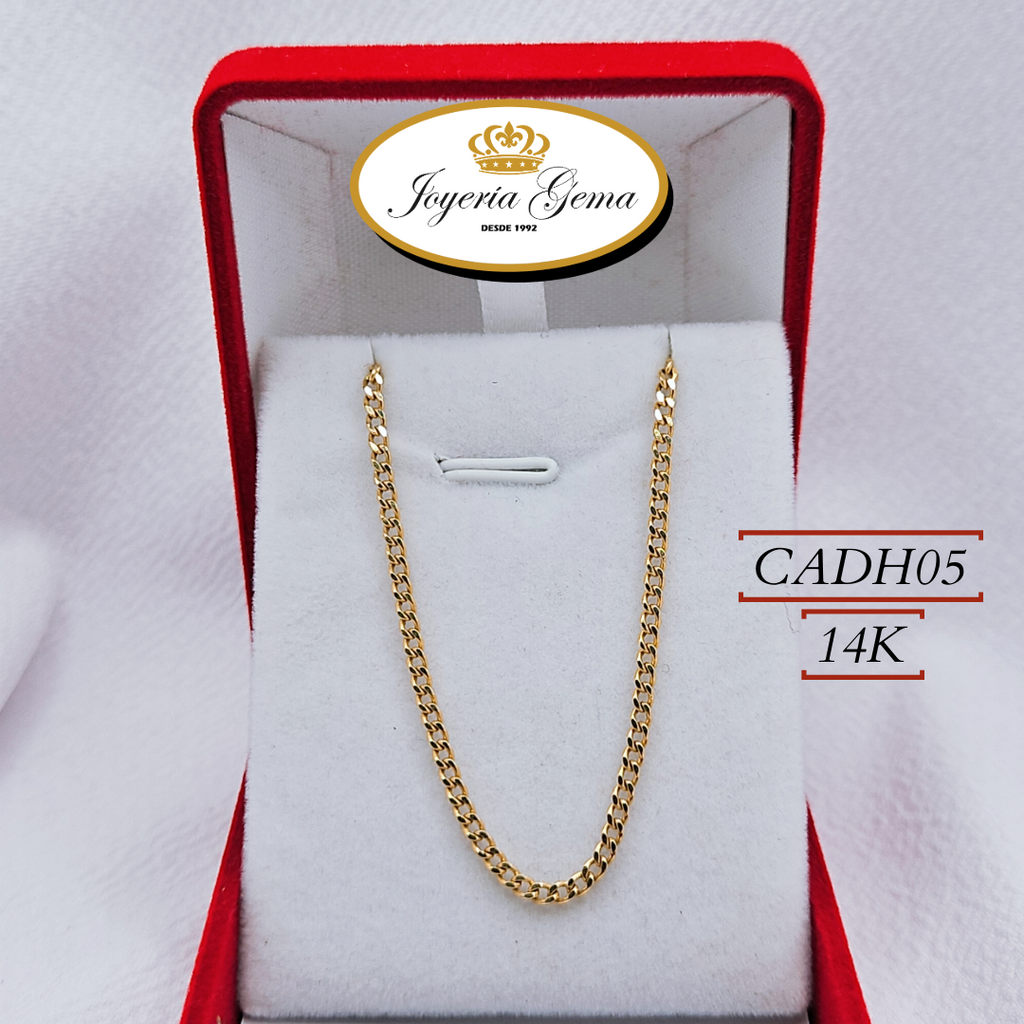 Cadena de oro 14k. CADH05. Eslabón barbado