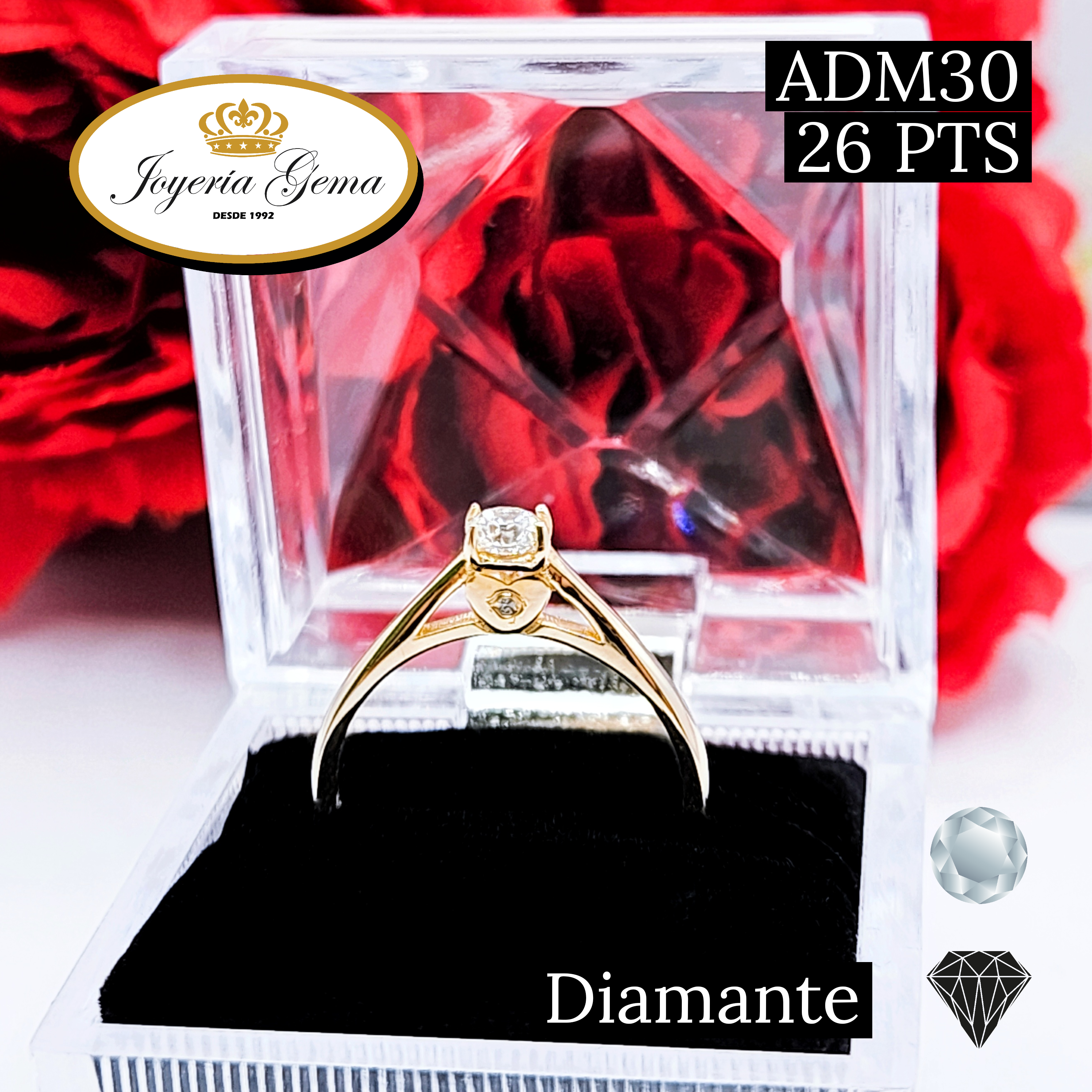 Anillo de oro. Diamante Certificado. Mod ADM30