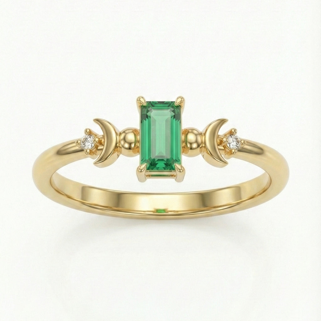 Anillo de oro. Esmeralda ANF173