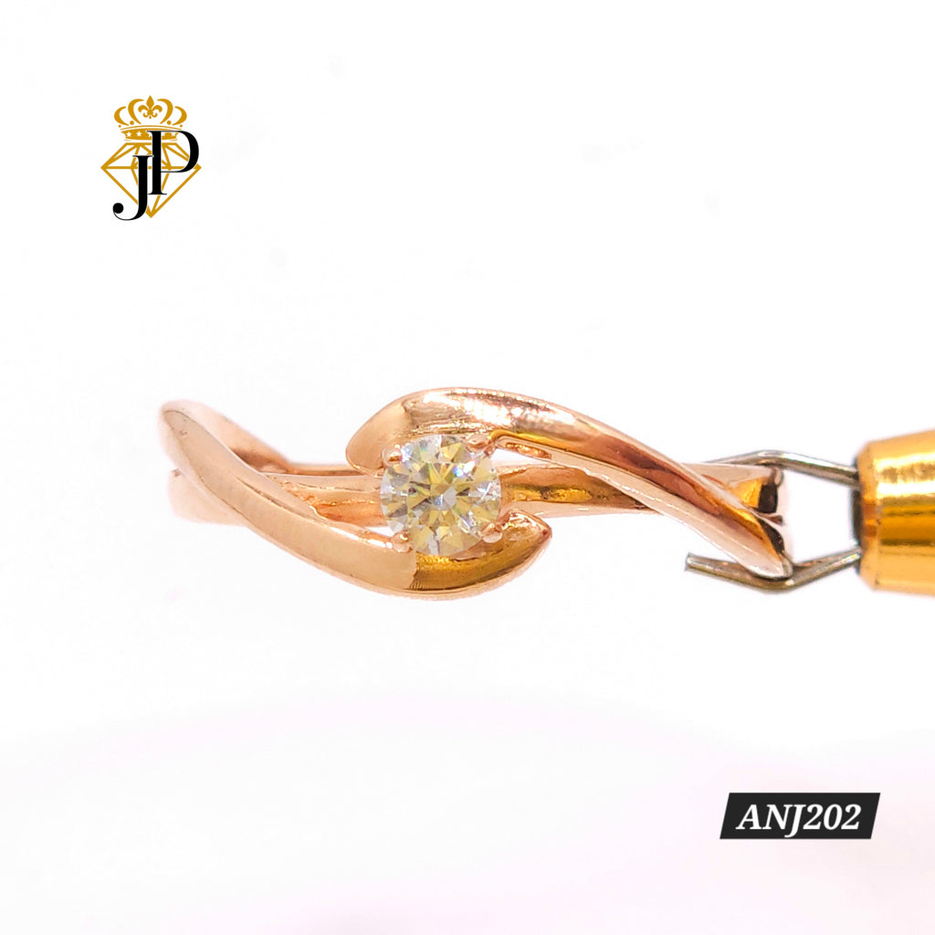 Anillo solitario. Oro rosa. ANJ202