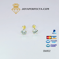 Aretes de oro. Zirconia BM102