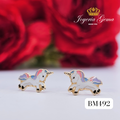 Aretes de oro. Diseño unicornio. BM492