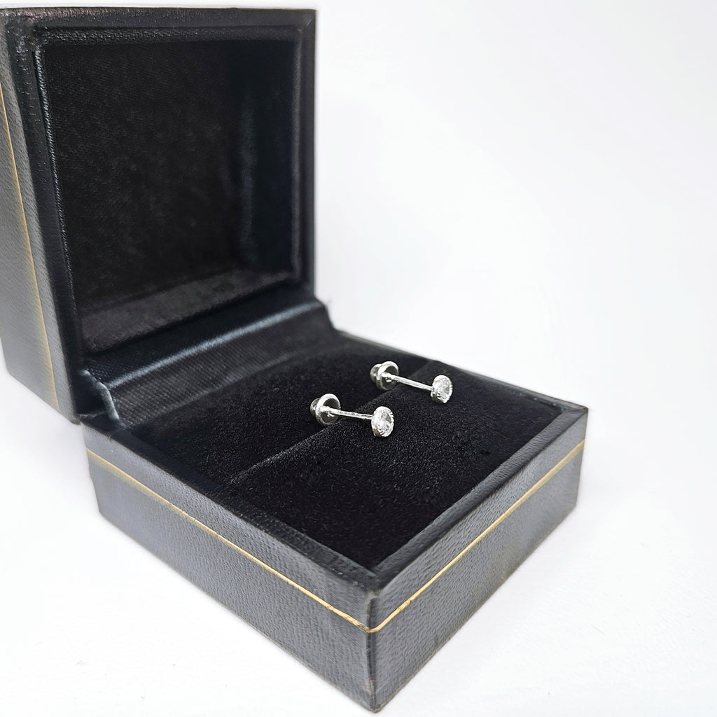Aretes de plata. Bisel diamantado