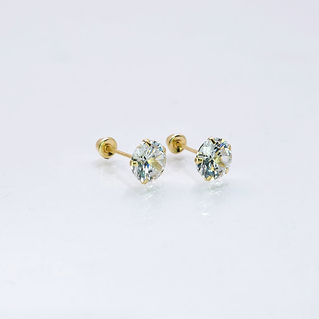 Aretes de oro. Zirconia BM104