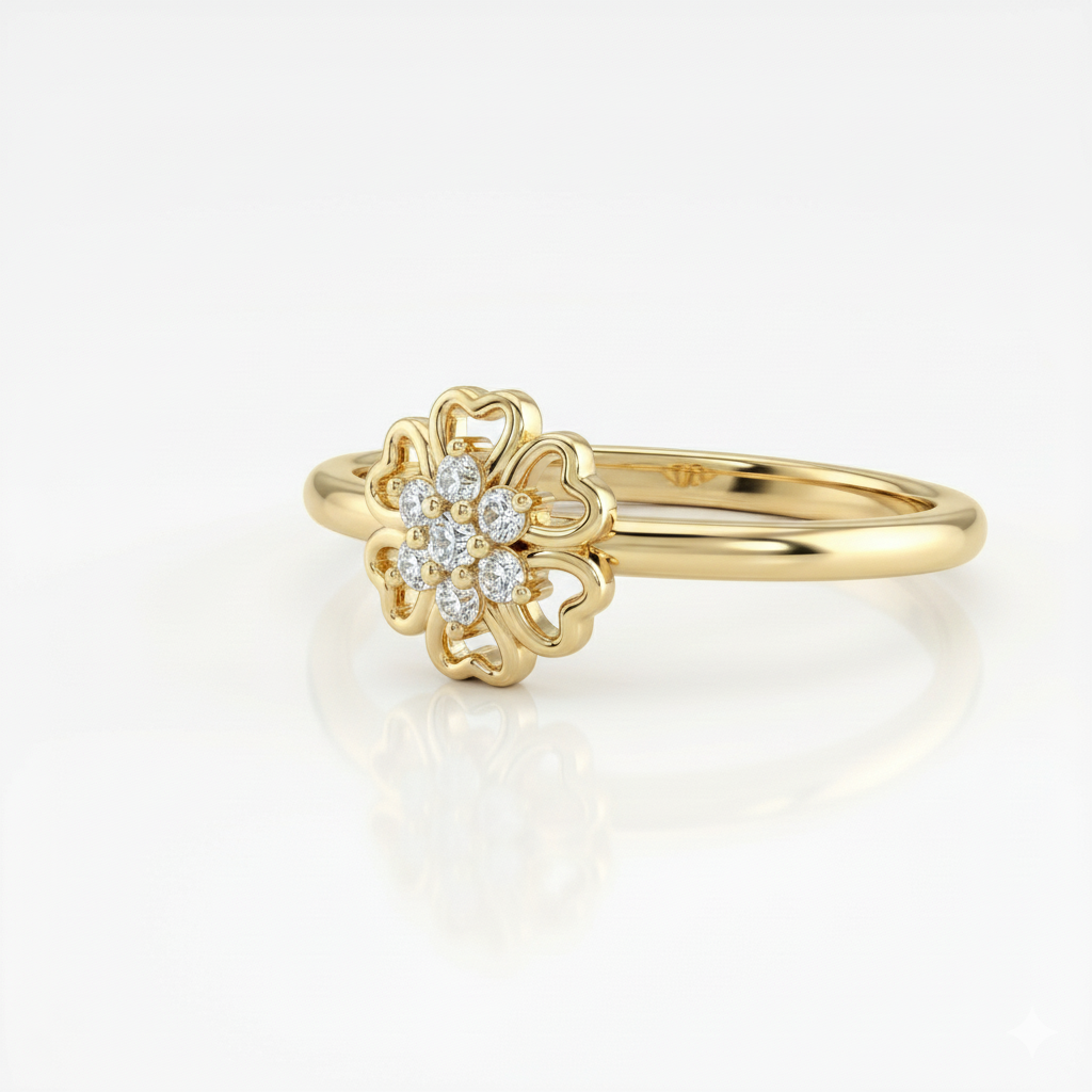 Anillo de oro- Flor. ANF177