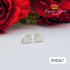 Aretes de oro. Diseño de conejo. BM367