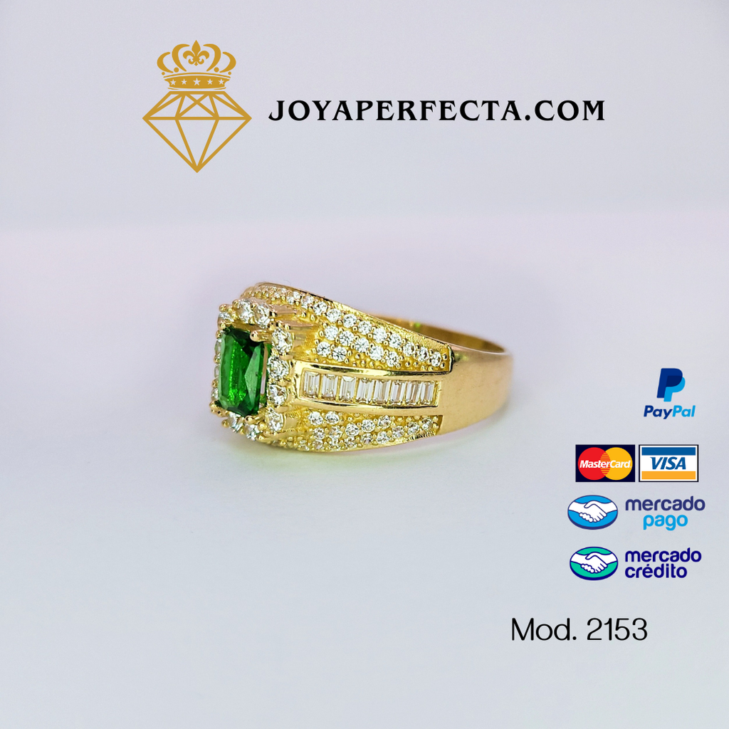 Anillo de oro. De Caballero, corte esmeralda. Mod. 2153