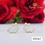 Aretes de oro. Diseño de conejo. BM367