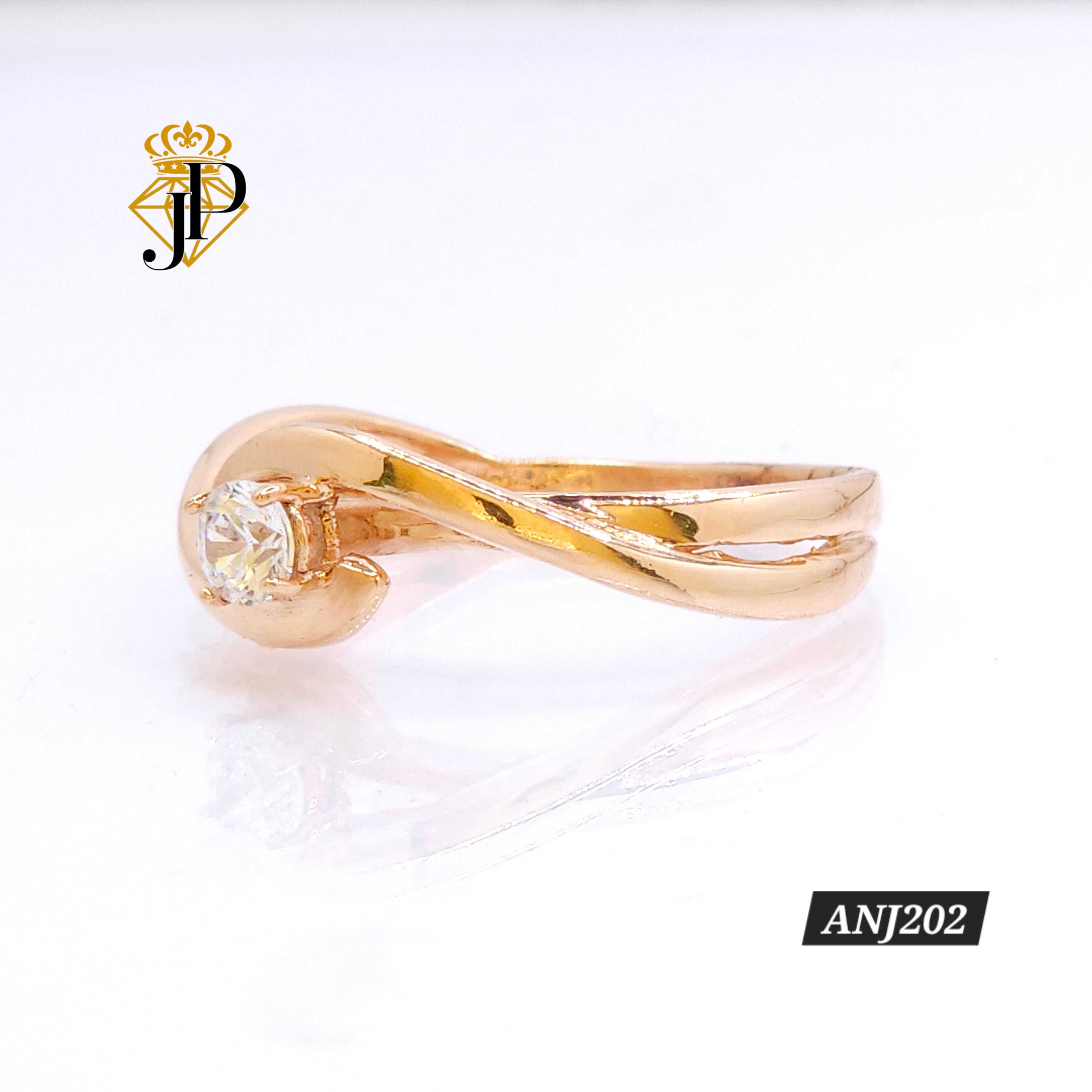 Anillo solitario. Oro rosa. ANJ202