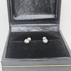 Aretes de Plata. Diseño hongo diamantado