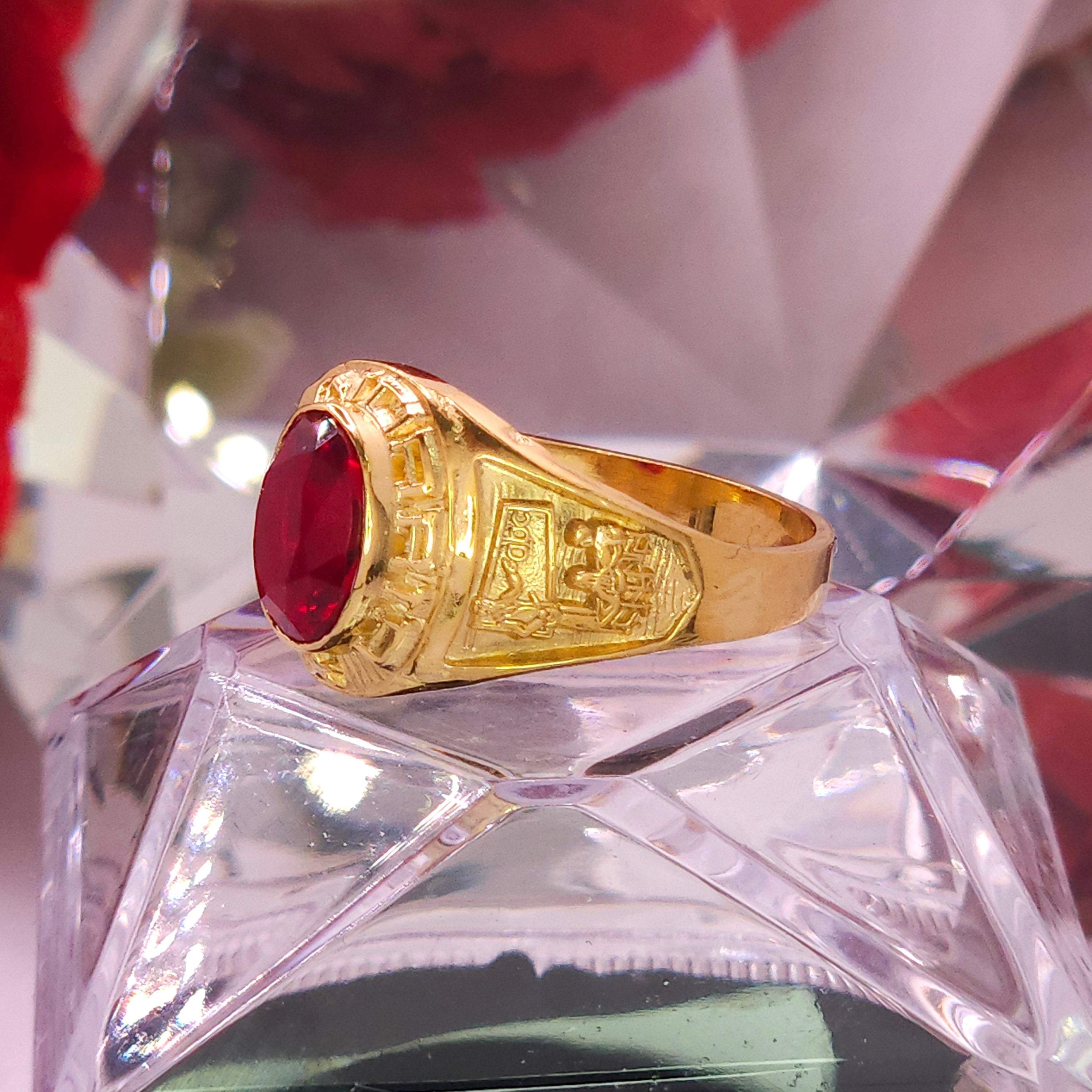 Anillo de Secundaria. Graduacion- Gema Roja