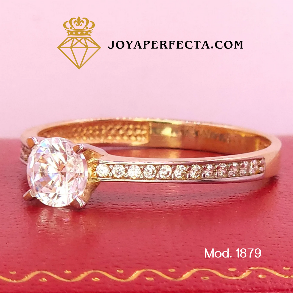 Anillo de oro. Vista en oro blanco. Mod 1879