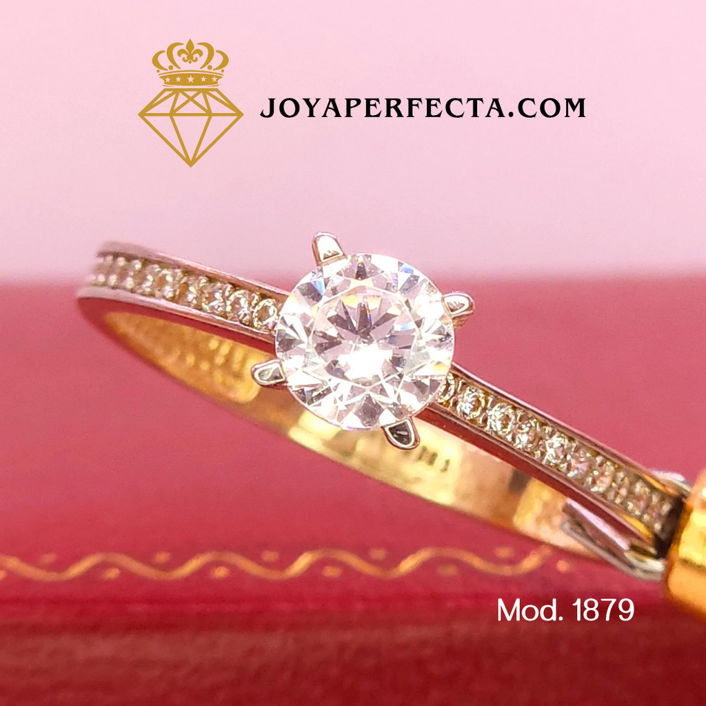 Anillo de oro. Vista en oro blanco. Mod 1879