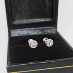 Aretes de plata. Piedra con Bisel